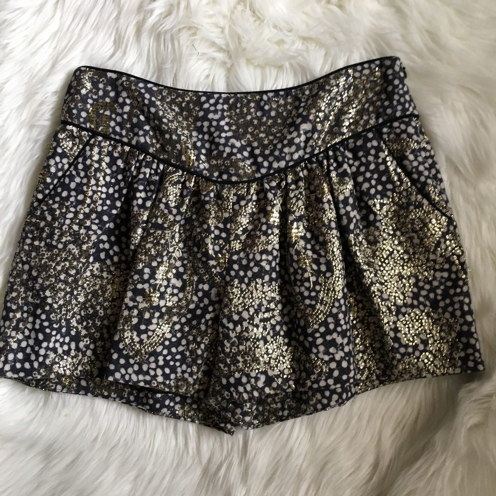 milly metallic wool shorts w/ pockets